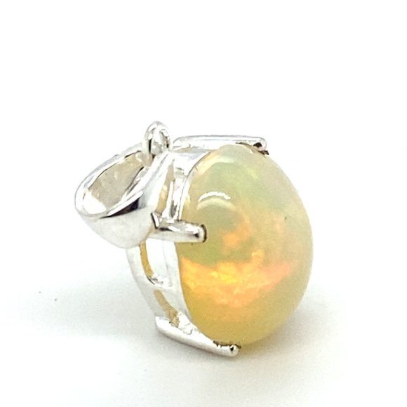 Precious Opal 8.50ct Platinum Silver Pendant - Picture 3 of 7